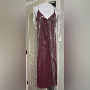 David’s Bridal Chiffon Spaghetti Strap Dress in Color Wine size 6